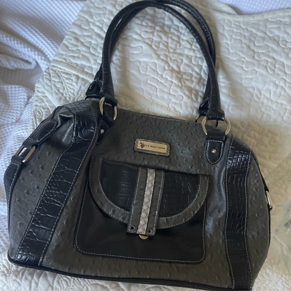 Vintage Y2K U.S POLO purse. NWOT black and grey  shoulder bag old money style - Picture 3 of 6